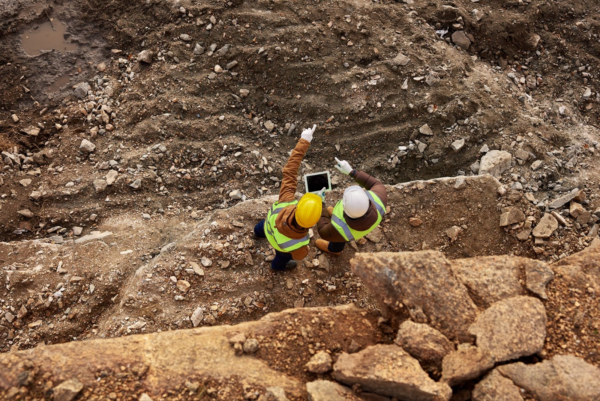 Miners using mining IoT technology.